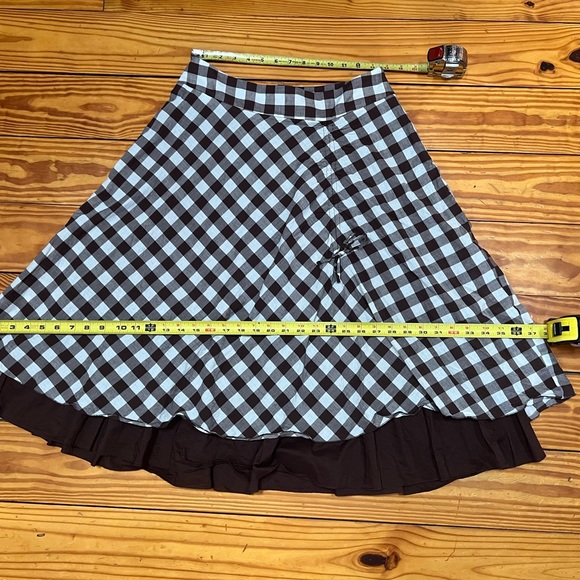 Western Brown and White Check Swing Skirt Size 6 Trend b.c.p. Bonprix Collection - Picture 2 of 12